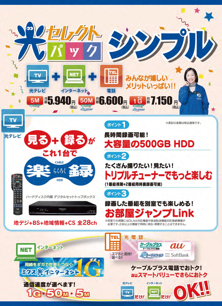 光セレクトパックシンプル テレビ