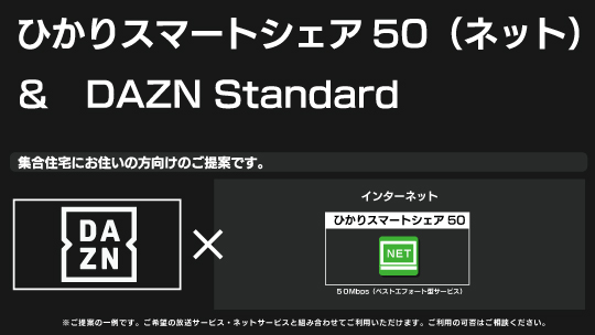 DAZN Standard+ひかりスマートシェア50（ネット）