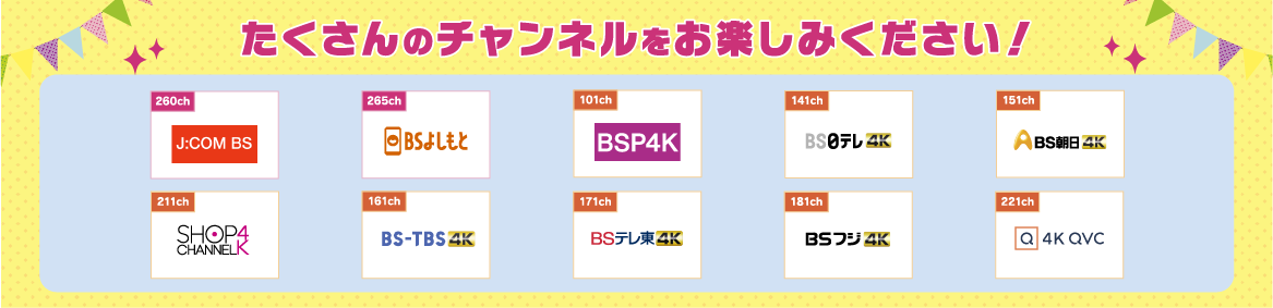 たくさんのチャンネルをお楽しみください!